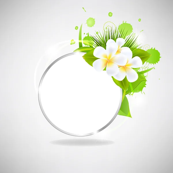 Eco vetro discorso bolla con fiori — Vettoriale Stock