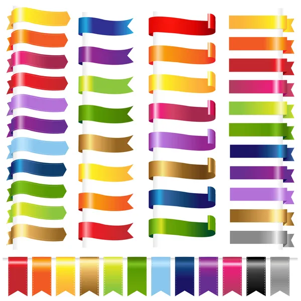 Color Set Web Ribbons — Stock Vector