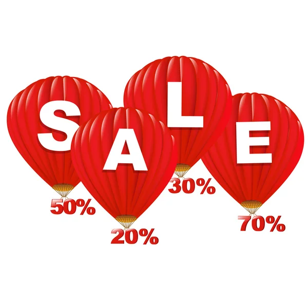 Πώληση κόκκινο αερόστατα — Διανυσματικό Αρχείο