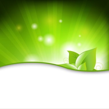 Green Eco Background With Leafs clipart