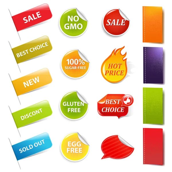 Verkoop stickers en labels — Stockvector