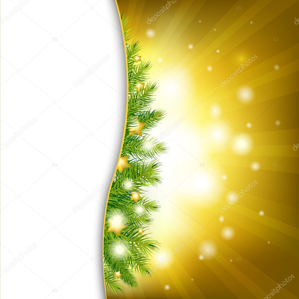 Christmas Background With Gold Stars