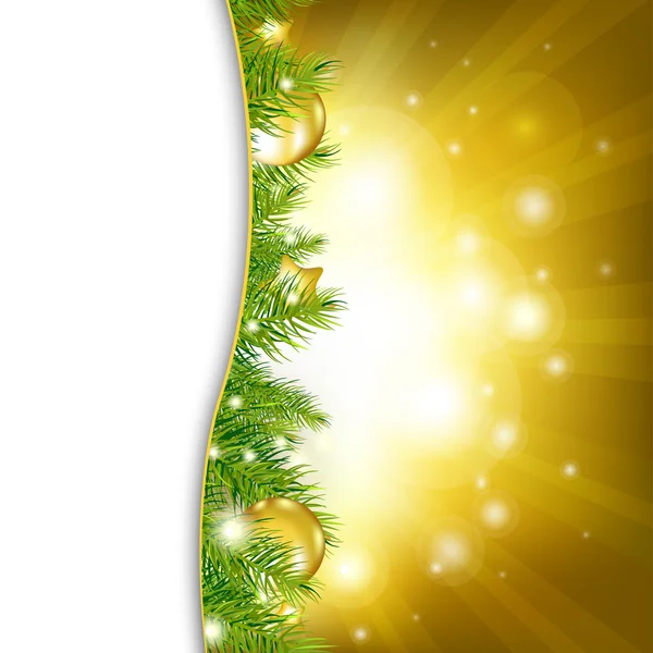 Золота новорічна листівка — стоковий вектор