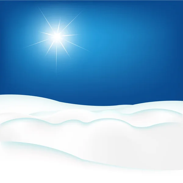 Nieve colina y cielo azul — Archivo Imágenes Vectoriales