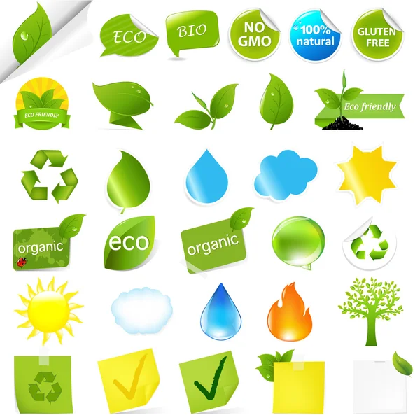Set di simboli Eco — Vettoriale Stock