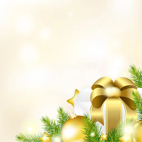 Natal ou Ano Novo fundo de ouro — Vetor de Stock