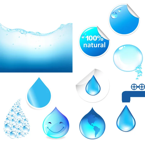 Conjunto de símbolos de agua — Vector de stock