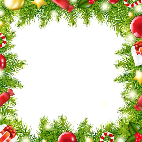 Noel ağacı kenarlık — Stok Vektör