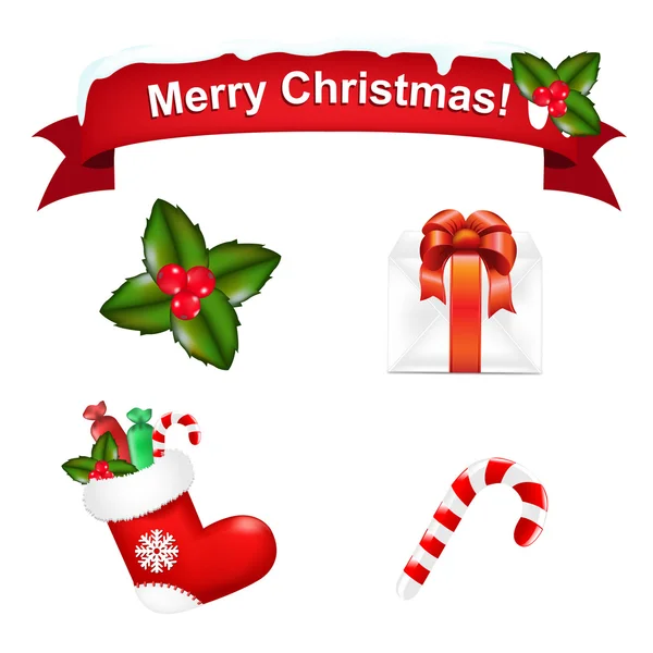 Merry Christmas Icons — Stock Vector