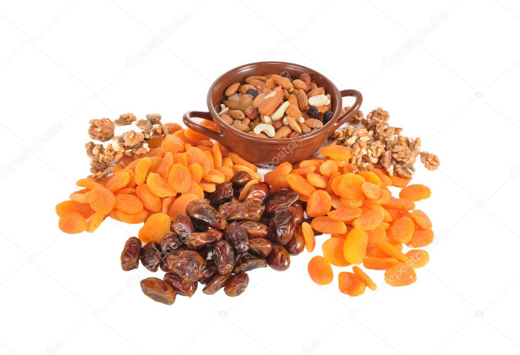 Dried fruits on a table