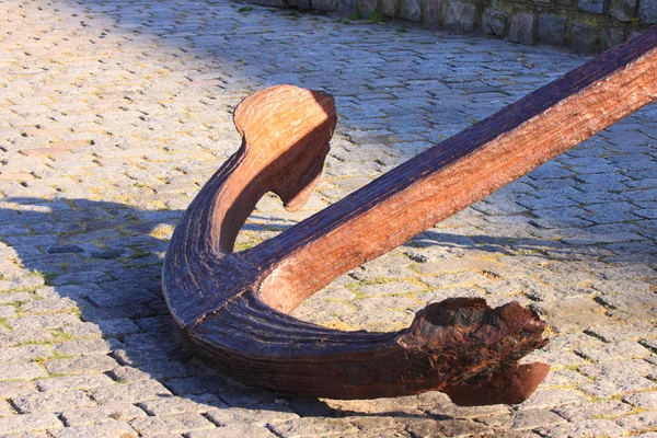 stock image Great and ancient marine anchor to anchor boats