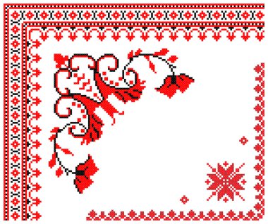 Two embroidered good like handmade cross-stitch clipart