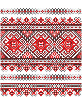 Embroidered good like handmade cross-stitch pattern clipart