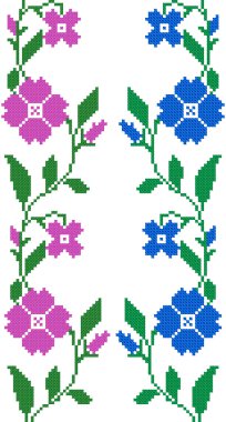 Two seamless embroidered goods clipart