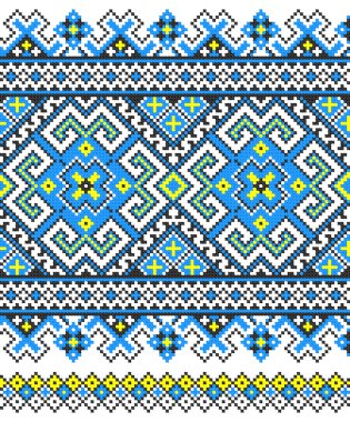 Embroidered good like handmade cross-stitch pattern clipart