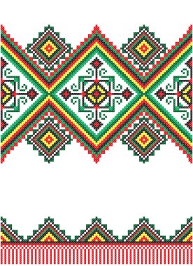 Embroidered good like handmade cross-stitch pattern clipart