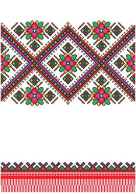 Embroidered good like handmade cross-stitch pattern clipart