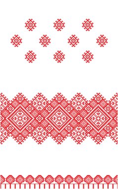 Embroidered good like handmade cross-stitch pattern clipart