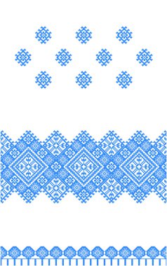 Embroidered good like handmade cross-stitch pattern clipart