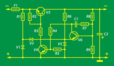 Electric scheme of a power supply unit clipart