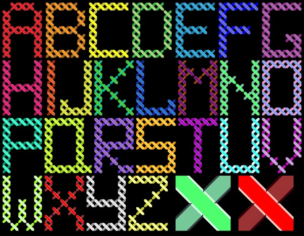 色のラテン系のアルファベット — ストックベクタ