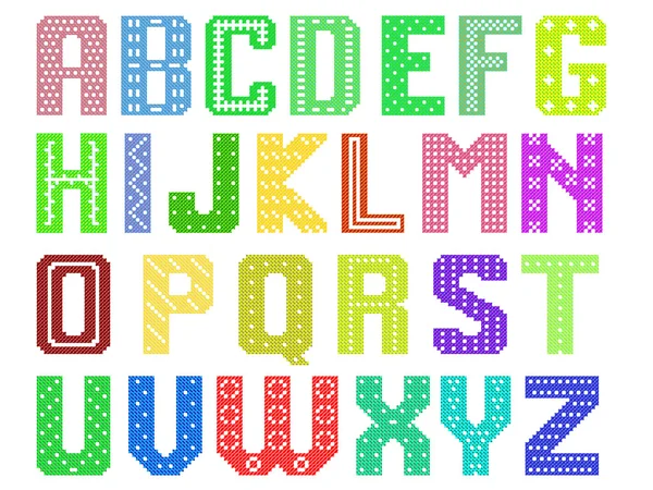 Alfabeto latino color — Vector de stock