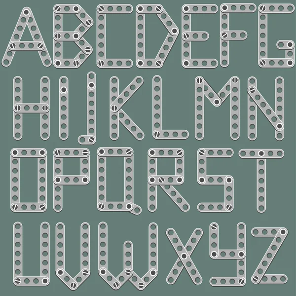コンス トラクターのようなラテン系のアルファベット — ストックベクタ