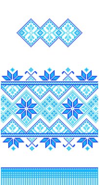 Seamless embroidered good like handmade cross-stitch clipart