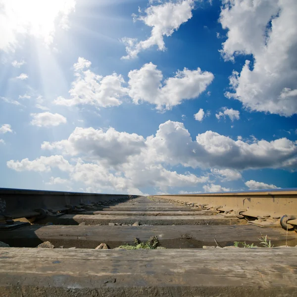 stock image Railroad under dramatic sky