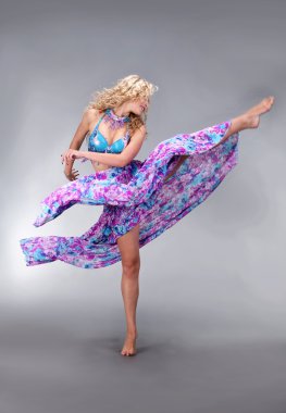 Beautiful up leg of belly dancer woman clipart