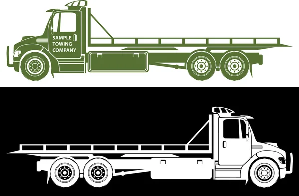 Cama plana reboque caminhão —  Vetores de Stock