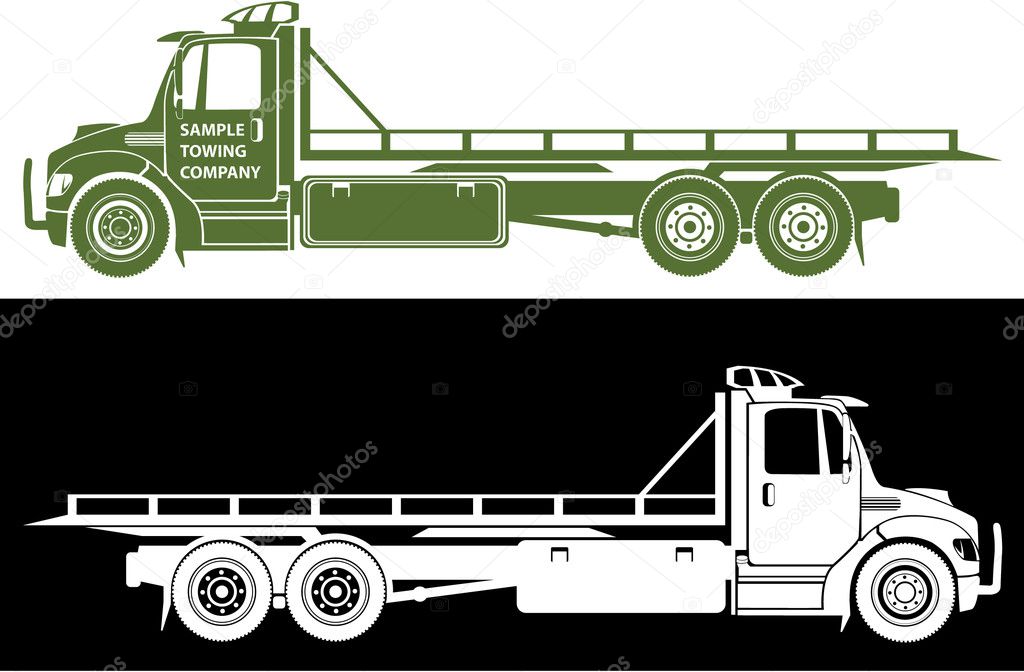 Flat bed tow truck