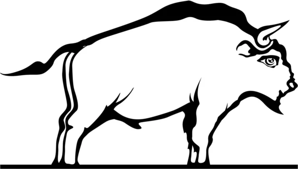 Black and white bison — Stock Vector