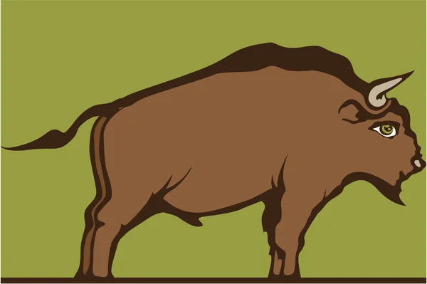 Vahşi bizon vektör — Stok Vektör