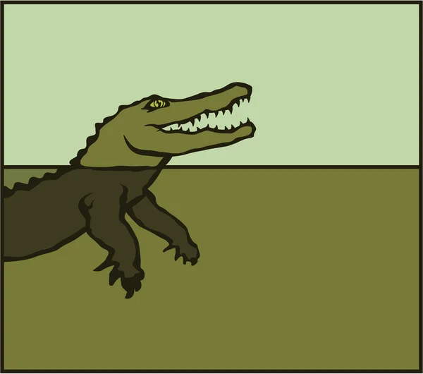 Alligator dans le marais — Image vectorielle
