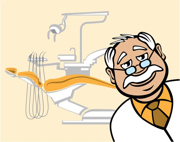 Dentista presso lo studio dentistico — Vettoriale Stock