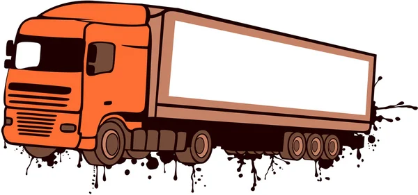 Tractor trailer grunge — Stock Vector
