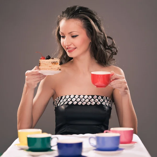Tea party with cakes — Stock Photo, Image