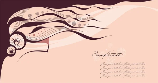 Abstrakt tjej med långt hår. plats för din text. vektor illustration — Stock vektor