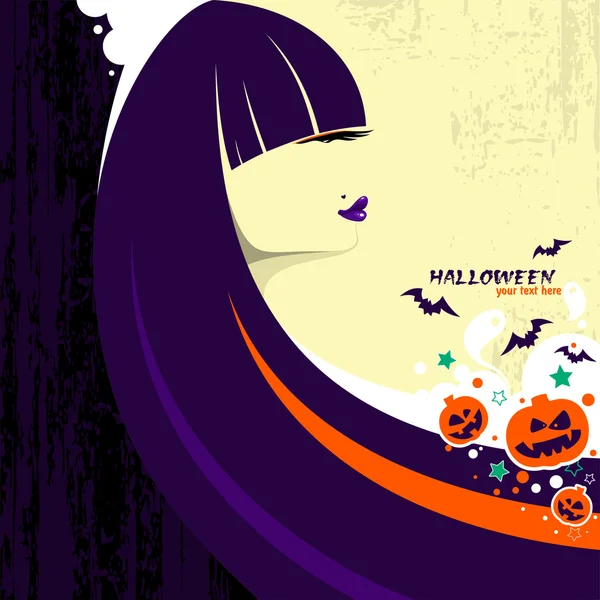 Halloween häxa kvinna — Stock vektor
