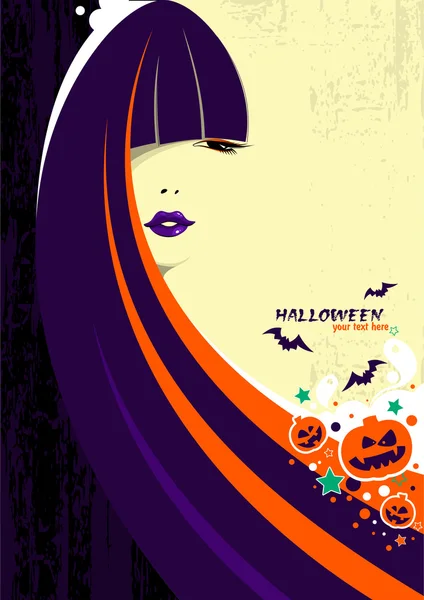 Halloween heks vrouw — Stockvector
