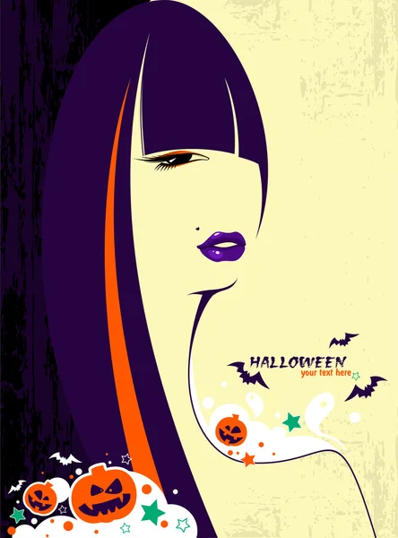 Halloween čarodějnice žena — Stockový vektor