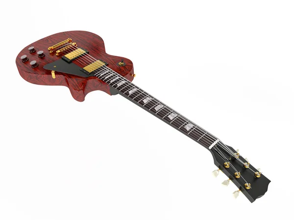 Guitarra eléctrica aislada sobre fondo blanco —  Fotos de Stock