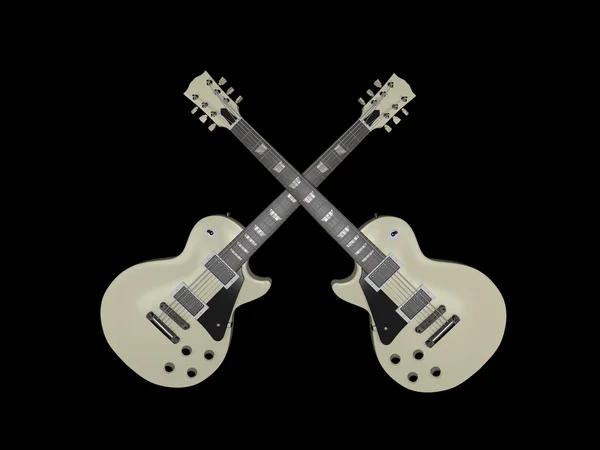 Elektriska gitarrer isolerade på svart bakgrund — Stockfoto