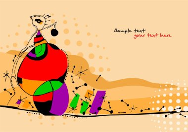 Vector illustration of a girl in style of avant-garde. clipart