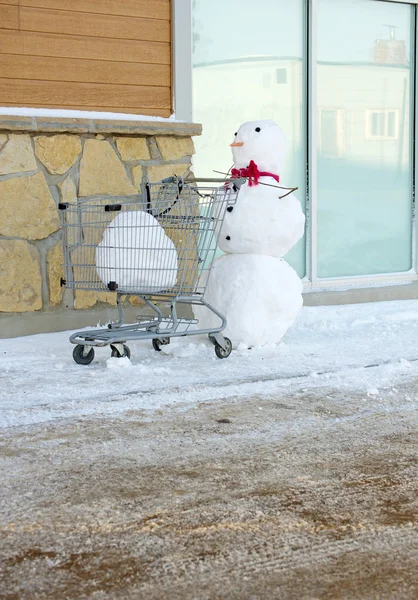 Hombre de nieve de compras . —  Fotos de Stock