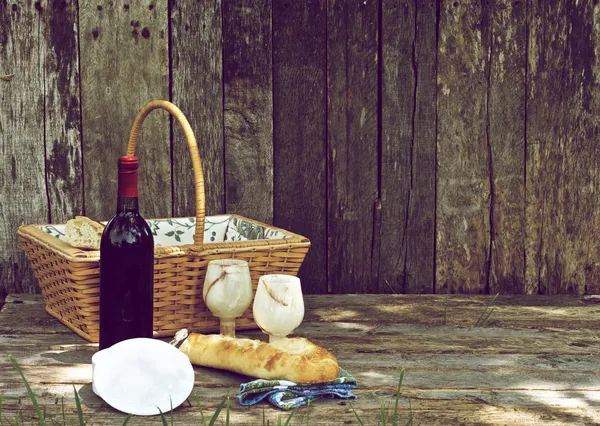 stock image Rustic picnic for two.