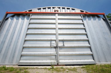 Closeup wide angle storage unit. clipart