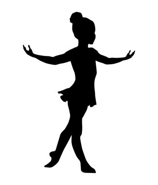 Little ballerina silhouette clipart