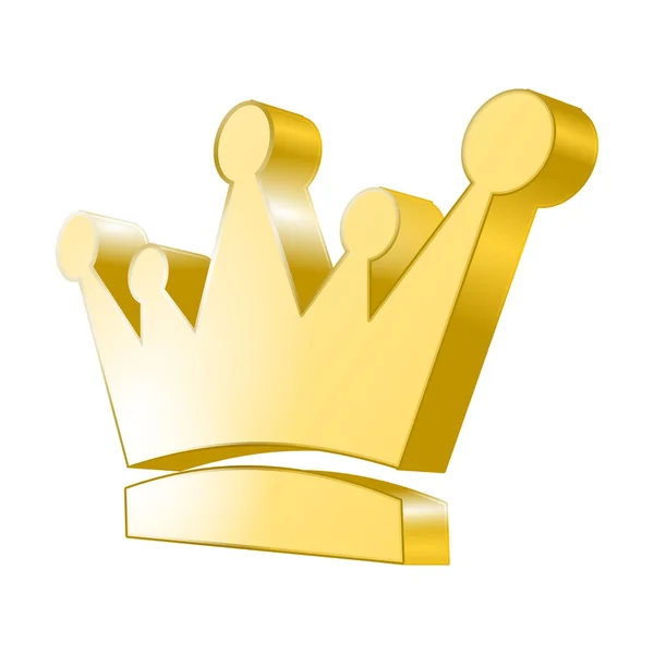 3D ikonen - golden crown — Stock vektor